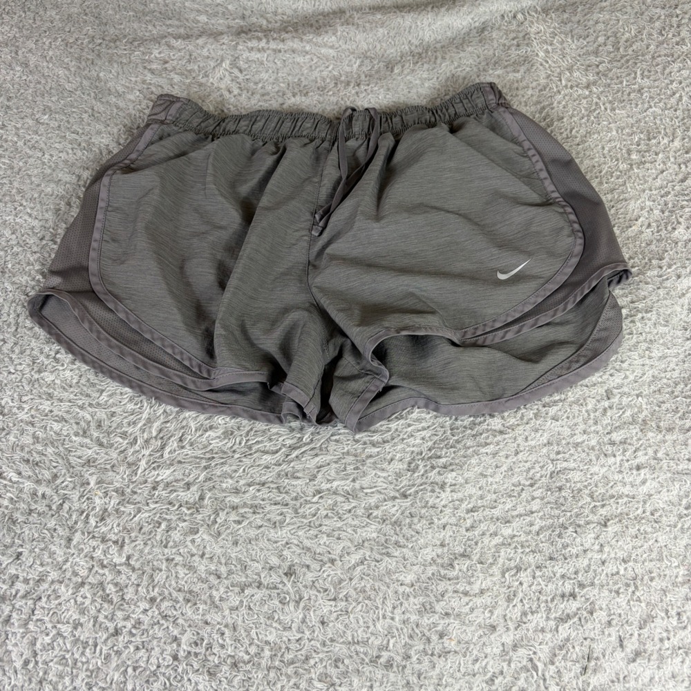 Nike Dri-FIT Tempo Running Shorts Gray Heathered Mesh Athletic Womens Large